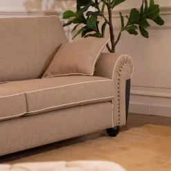 Mantellassi 1926 Sofas<Borghese Two-Seater Beige Sofa