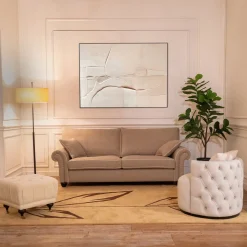 Mantellassi 1926 Sofas<Borghese Two-Seater Beige Sofa
