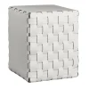 ADJ Style Ottomans & Poufs<Bottega Padded White Leather Pouf #2