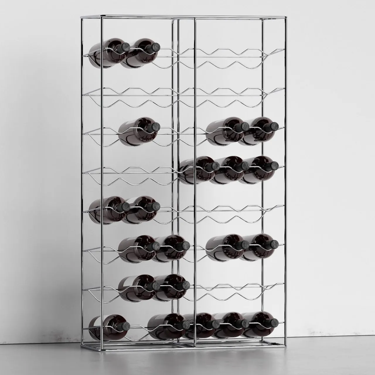 Enrico Girotti Bar Cabinets<Bottillaria Chrome Metal 48-Bottle Wine Rack