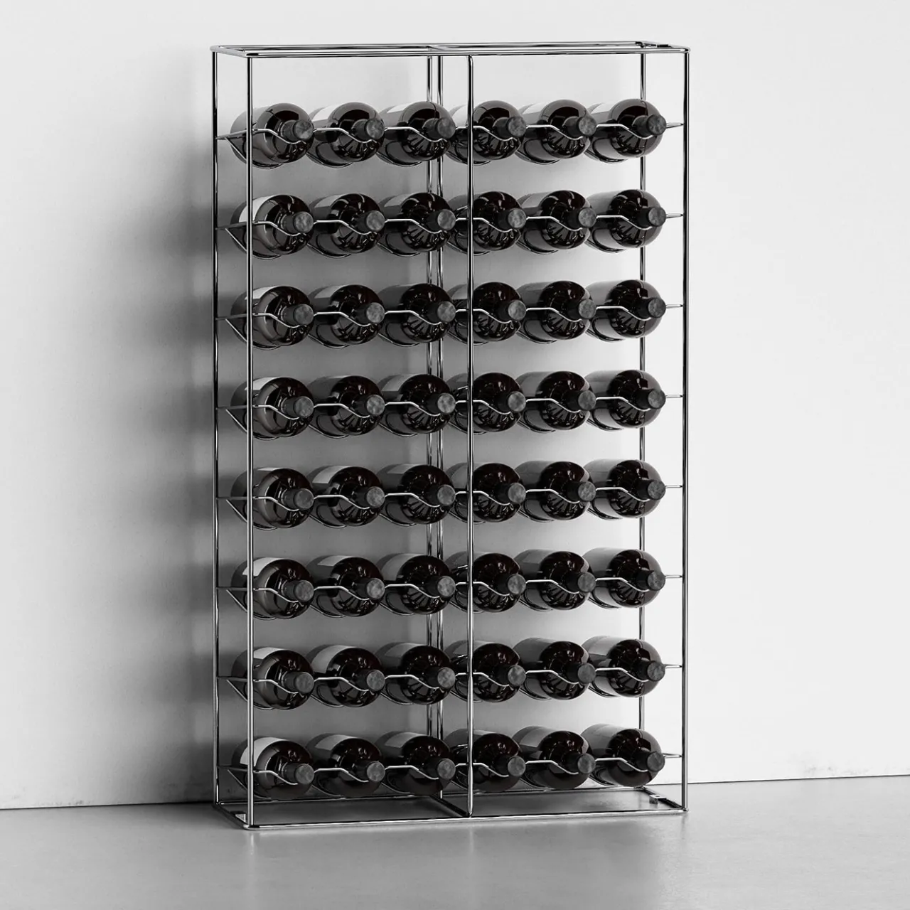 Enrico Girotti Bar Cabinets<Bottillaria Chrome Metal 48-Bottle Wine Rack