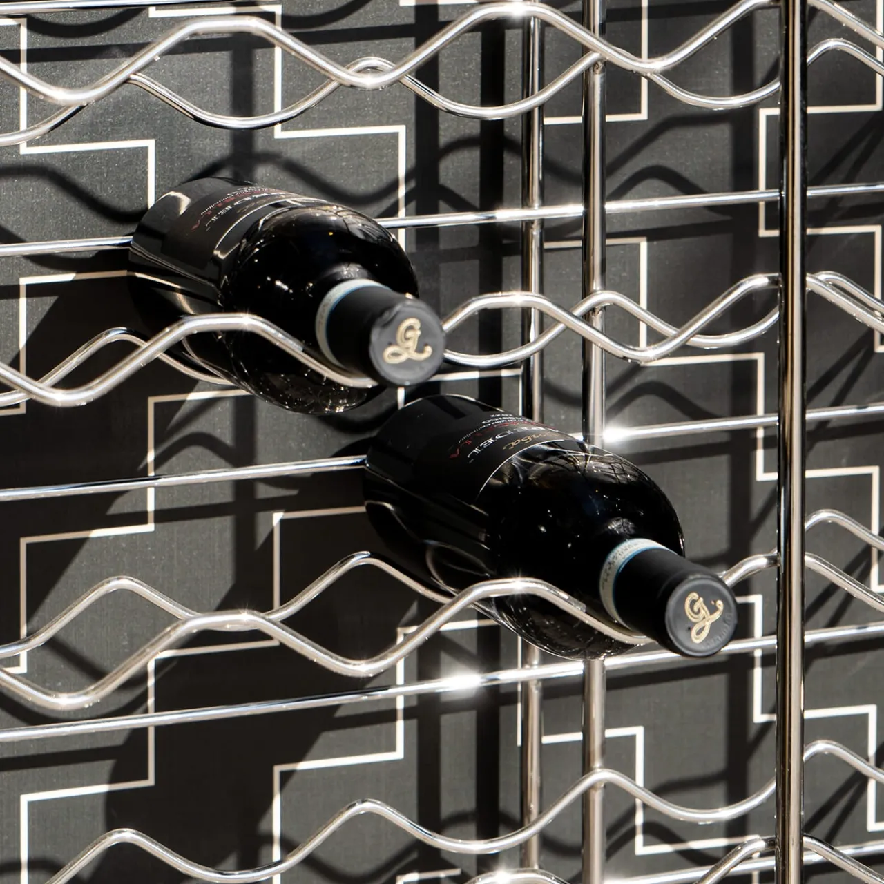 Enrico Girotti Bar Cabinets<Bottillaria Chrome Metal 48-Bottle Wine Rack