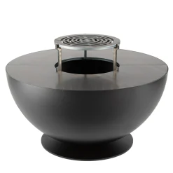 LaFerrotecnica Other Outdoor Furniture<BQ157A Tulipano Round Black Iron Barbecue