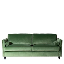 Mantellassi 1926 Sofas<Bramante Green Velvet Three-seater Sofa