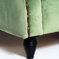Mantellassi 1926 Sofas<Bramante Green Velvet Three-seater Sofa