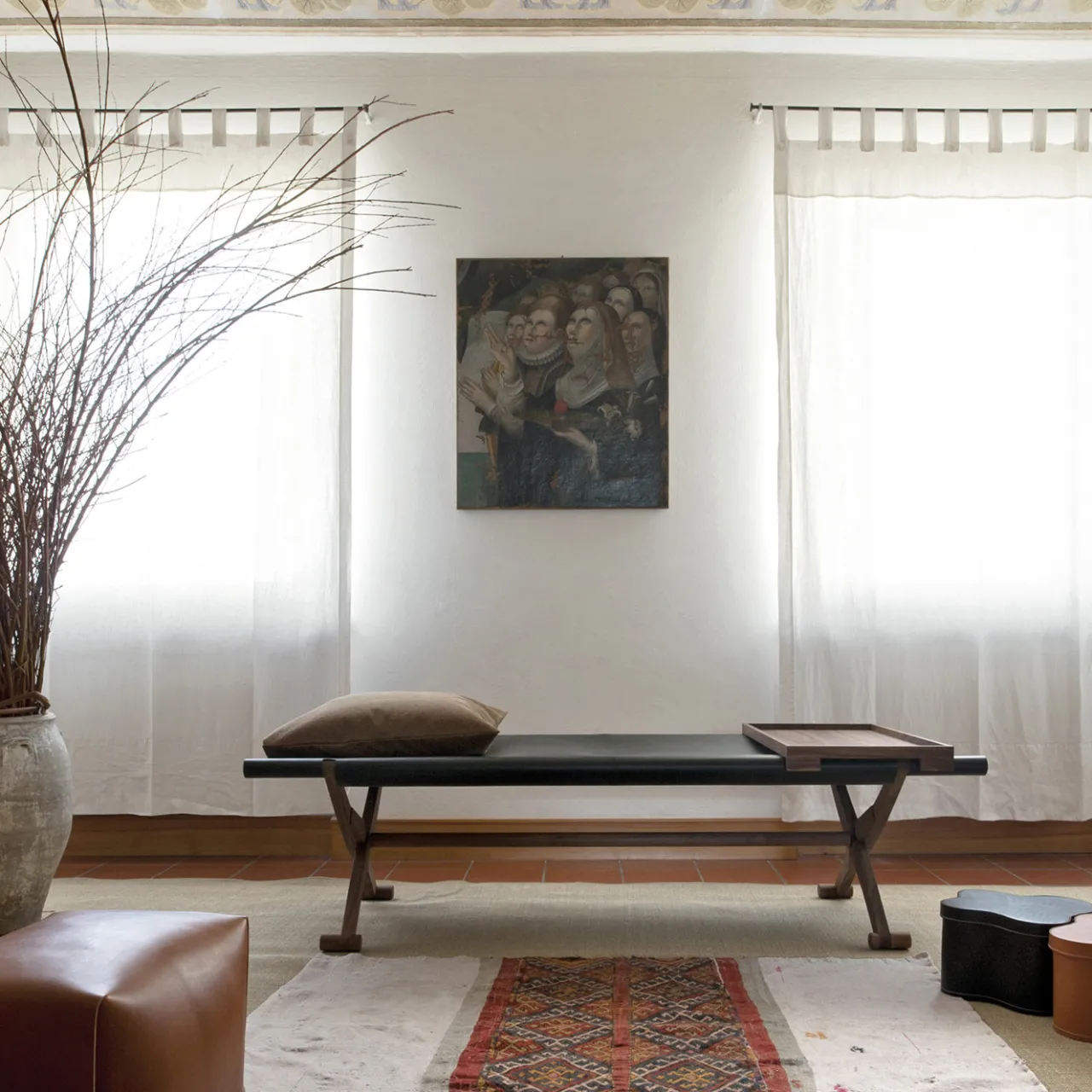 Tonucci Collection Benches<Branda Leather Bench by Enrico Tonucci
