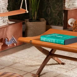 Tonucci Collection Benches<Branda Leather Full Grain Cognac Bench