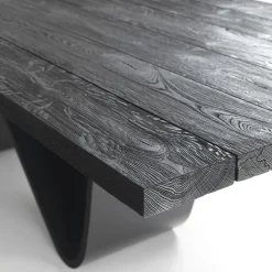 Riva 1920 Dining Tables<Bree E Onda black solid oak wood and iron Dining Table