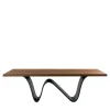 Riva 1920 Dining Tables<Bree e Onda solid walnut wood and iron Dining Table