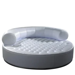 VGnewtrend Ottomans & Poufs<Breola Round Tufted White Pouf