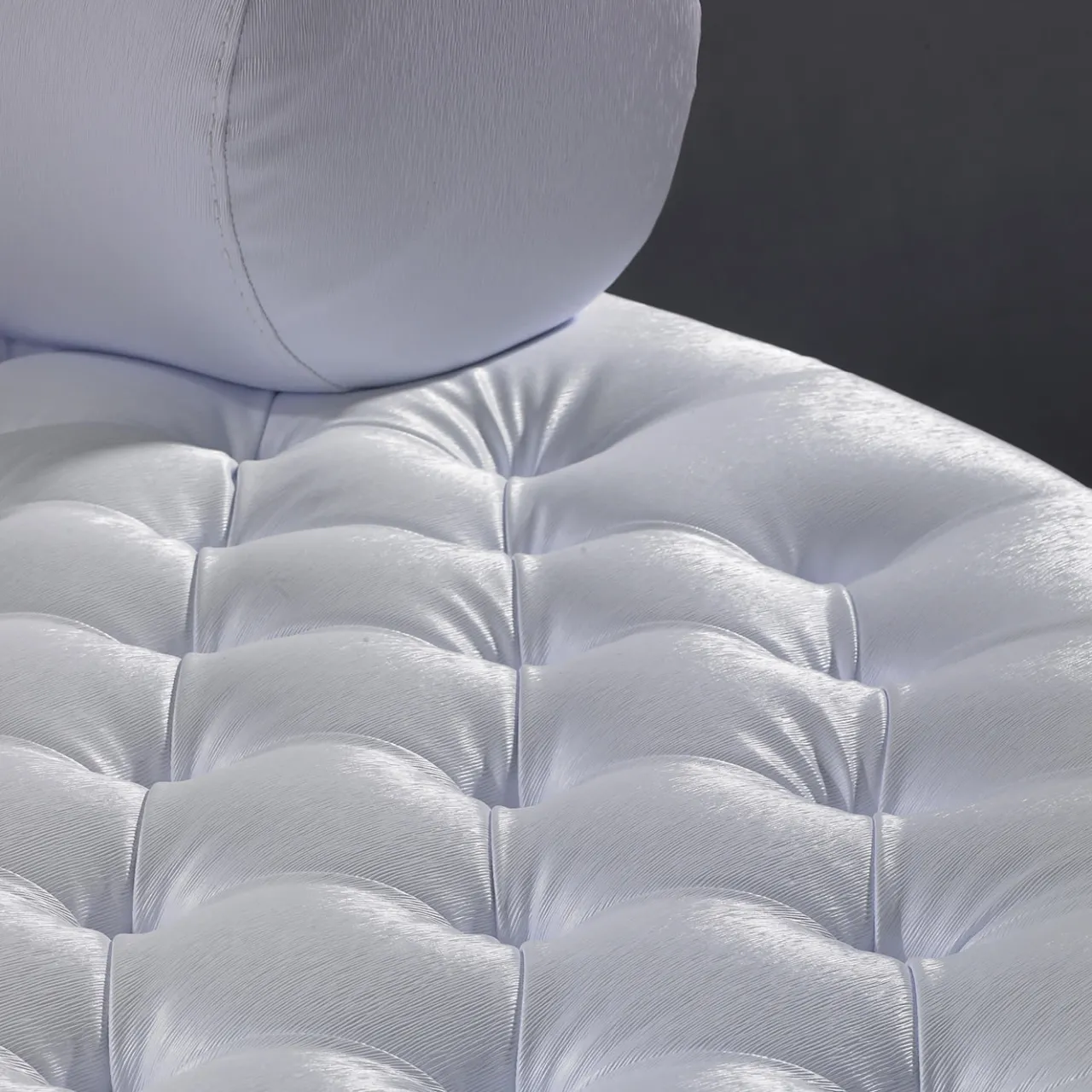 VGnewtrend Ottomans & Poufs<Breola Round Tufted White Pouf