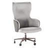 Casa Covre Office Chairs<Brera Gray & White Swivel Office Armchair on Castors