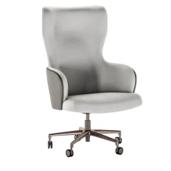 Casa Covre Office Chairs<Brera Gray & White Swivel Office Armchair on Castors