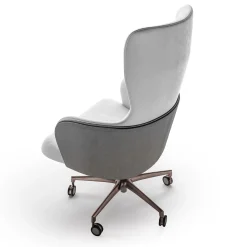 Casa Covre Office Chairs<Brera Gray & White Swivel Office Armchair on Castors