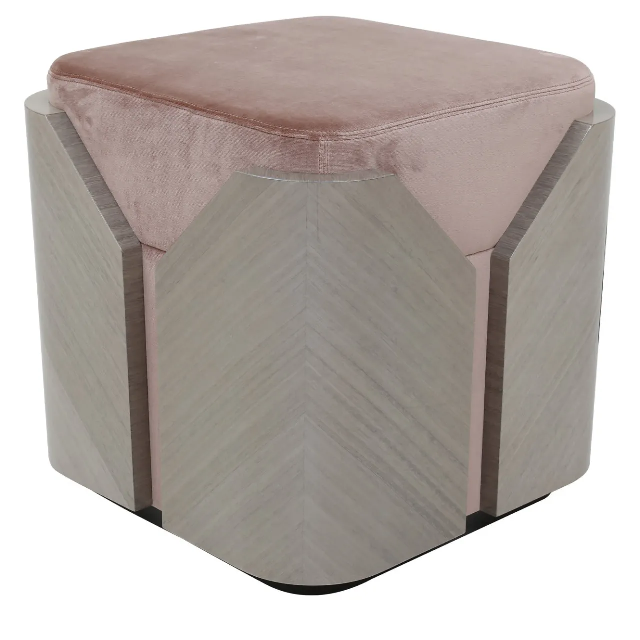 Cafedesart Ottomans & Poufs<Brody Velvet and Wood Ottoman
