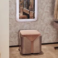 Cafedesart Ottomans & Poufs<Brody Velvet and Wood Ottoman