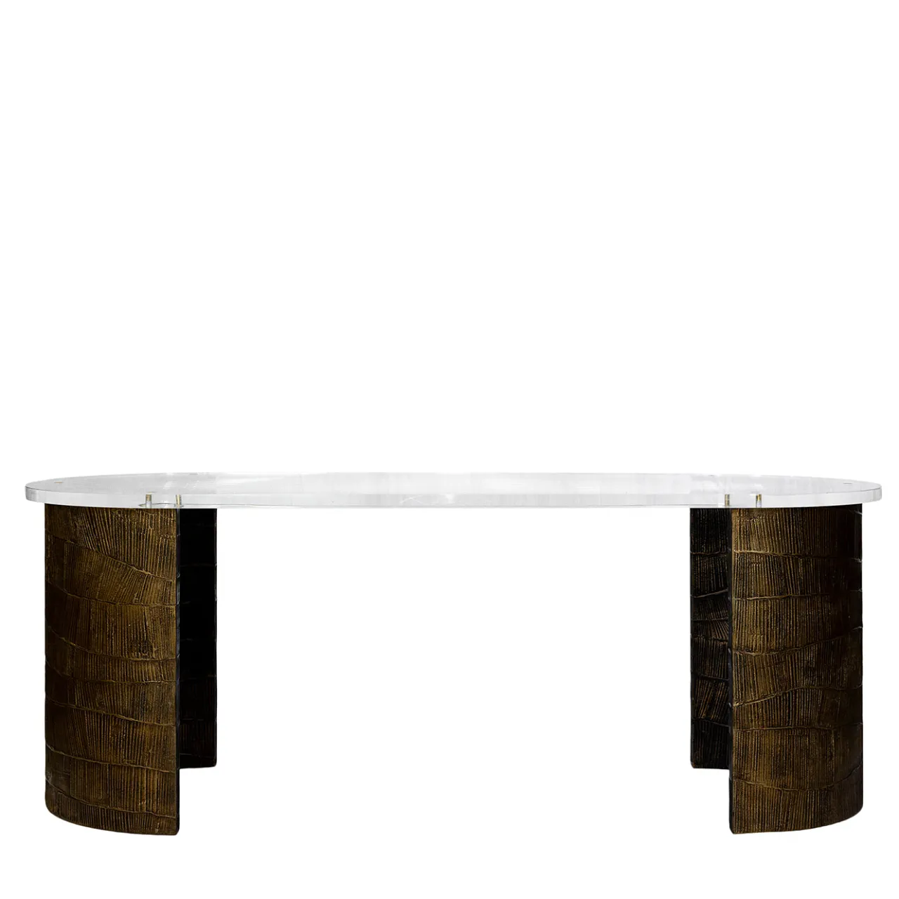 BottegaNera Furniture Desk & Writing Tables<Bronze Desk with Plexiglass Top