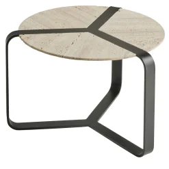 Gianfranco Ferré Home Coffee Tables<Brooklyn White Travertino Marble And Metal Legs Coffee Table