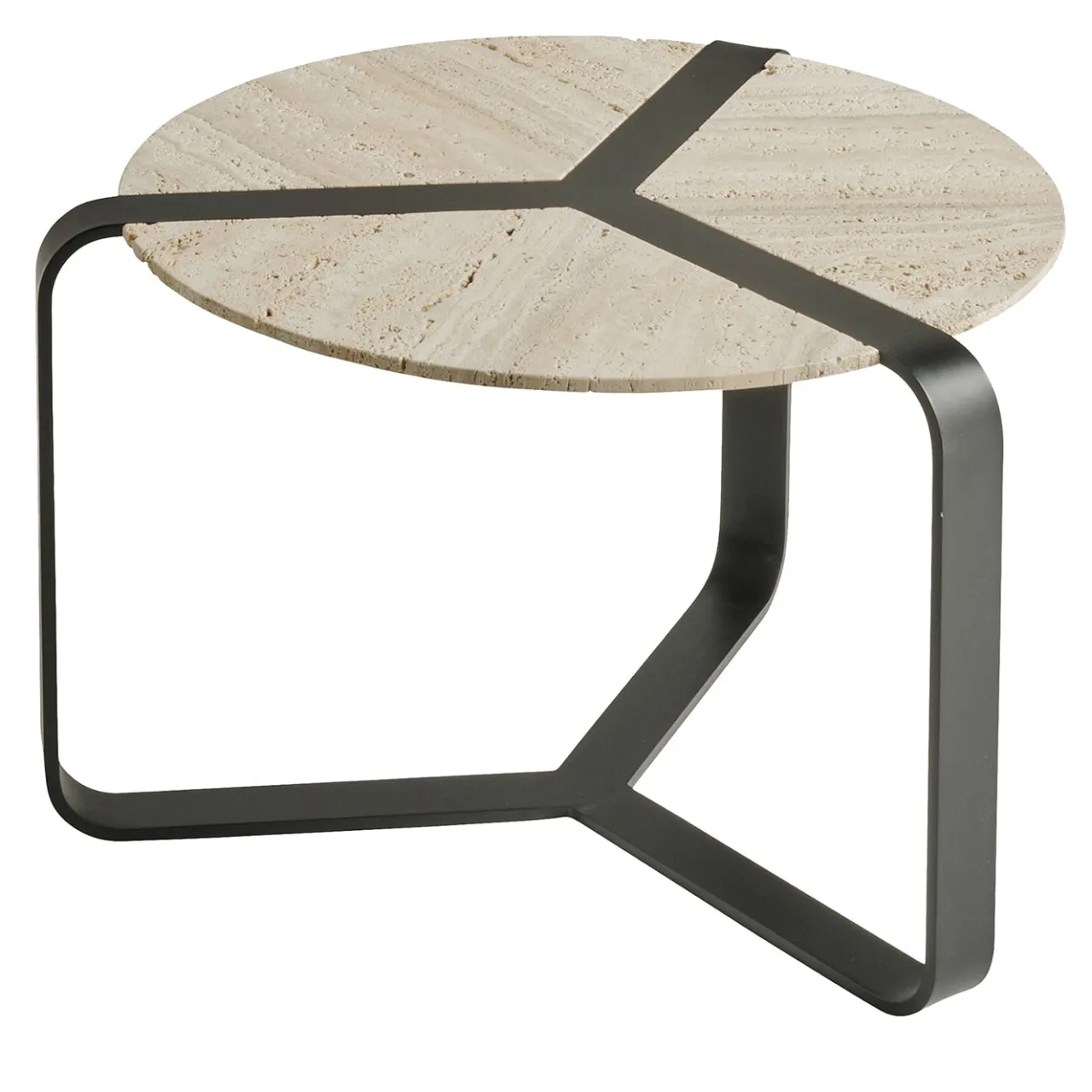 Gianfranco Ferré Home Coffee Tables<Brooklyn White Travertino Marble And Metal Legs Coffee Table