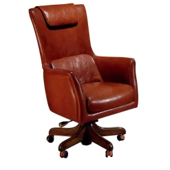 Marzorati Office Chairs<Brown Leather Armchair