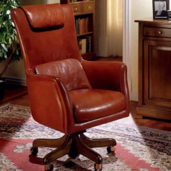 Marzorati Office Chairs<Brown Leather Armchair
