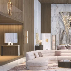 Morello Gianpaolo Consoles<Brown Marble-Effect Wood Console