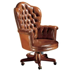 Marzorati Office Chairs<Brown Tall Leather Armchair