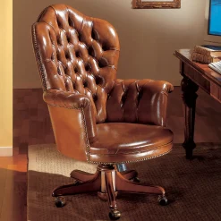 Marzorati Office Chairs<Brown Tall Leather Armchair