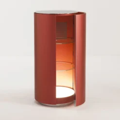 Laura Meroni Cabinets<Brushed Red Cylindrical Cabinet