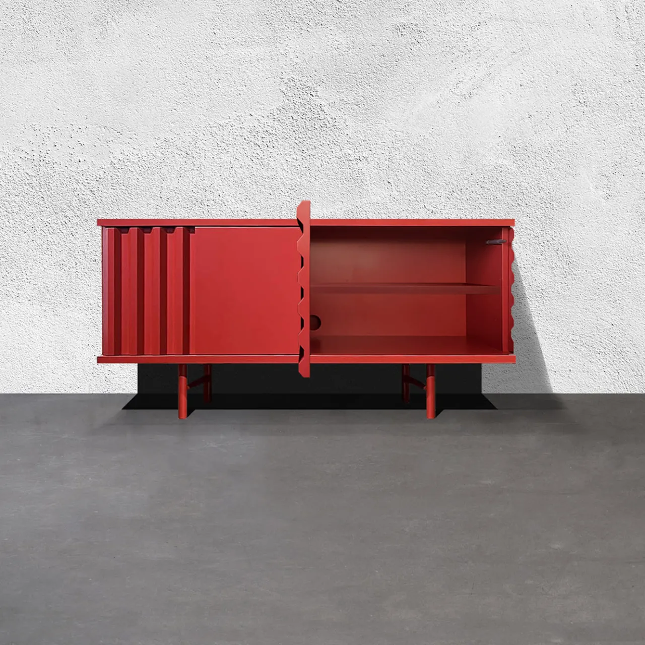 DLA Design Lab Sideboards Buffets<B-Side Fire Red 2-Door MDF Sideboard