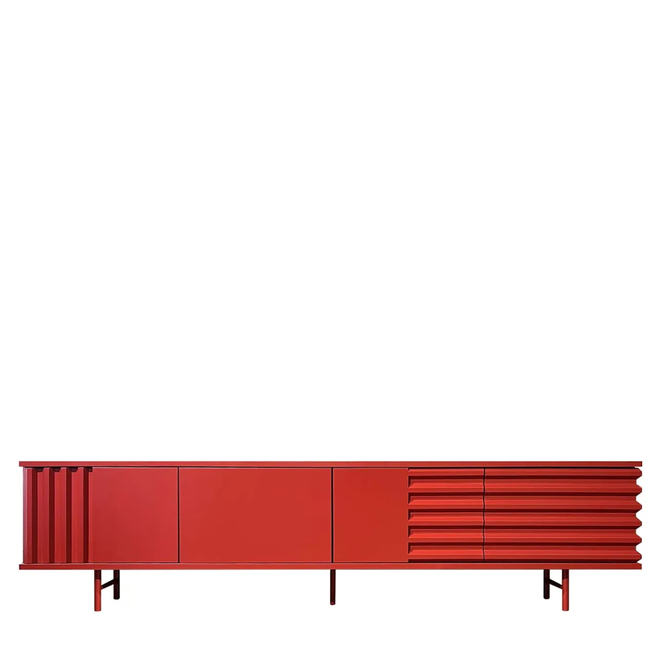 DLA Design Lab Sideboards Buffets<B-Side Fire Red 4-Door MDF Sideboard