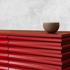 DLA Design Lab Sideboards Buffets<B-Side Fire Red 4-Door MDF Sideboard