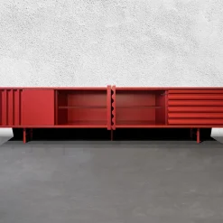 DLA Design Lab Sideboards Buffets<B-Side Fire Red 4-Door MDF Sideboard