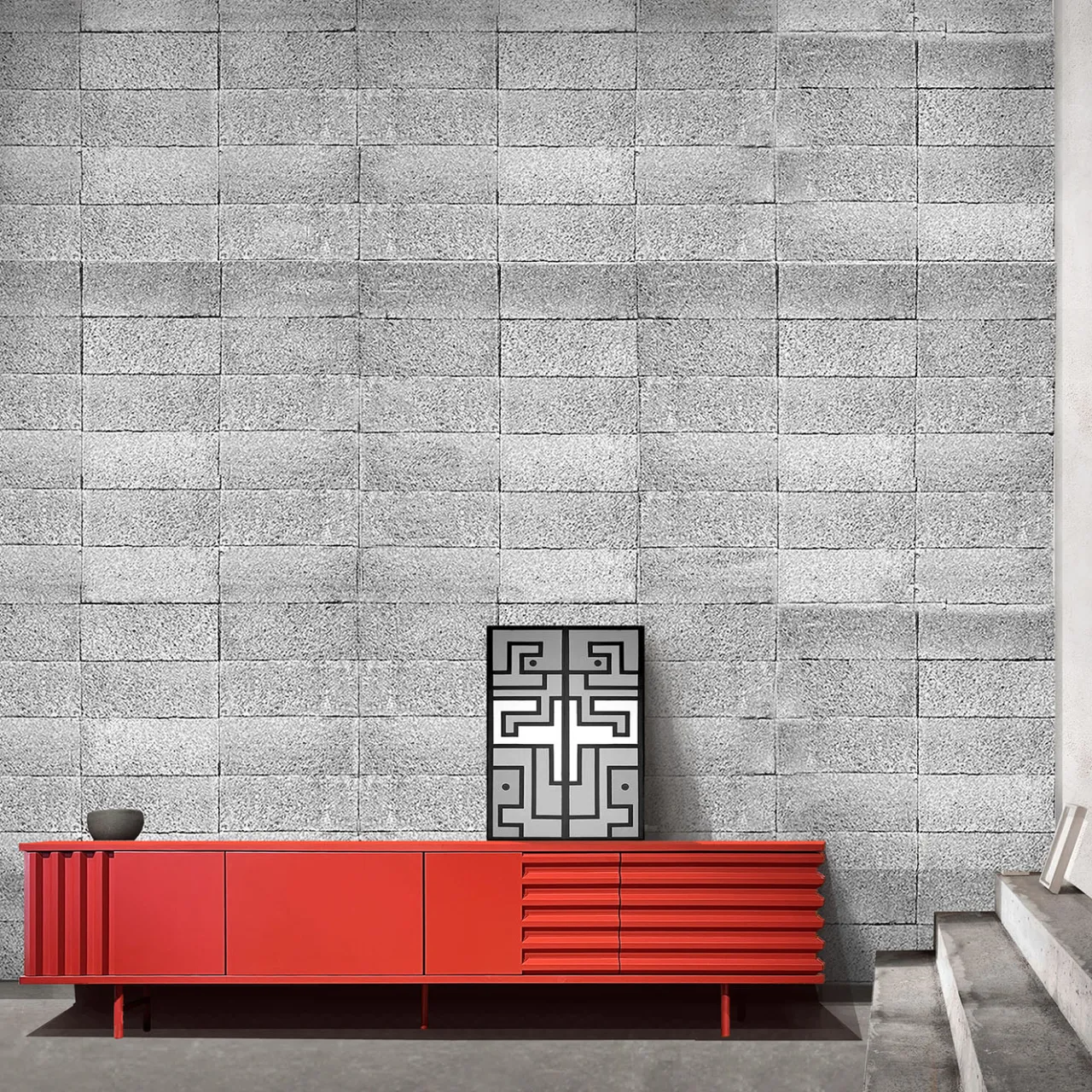 DLA Design Lab Sideboards Buffets<B-Side Fire Red 4-Door MDF Sideboard