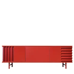 DLA Design Lab Sideboards Buffets<B-SIDE Fire Red 3-Door Sideboard