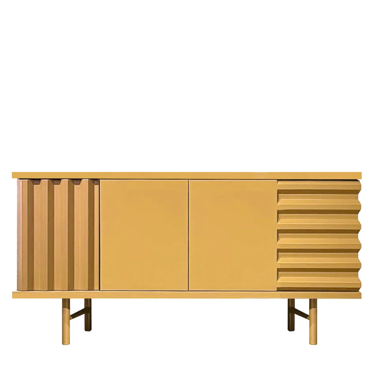 DLA Design Lab Sideboards Buffets<B-Side Honey Yellow 2-Door MDF Sideboard