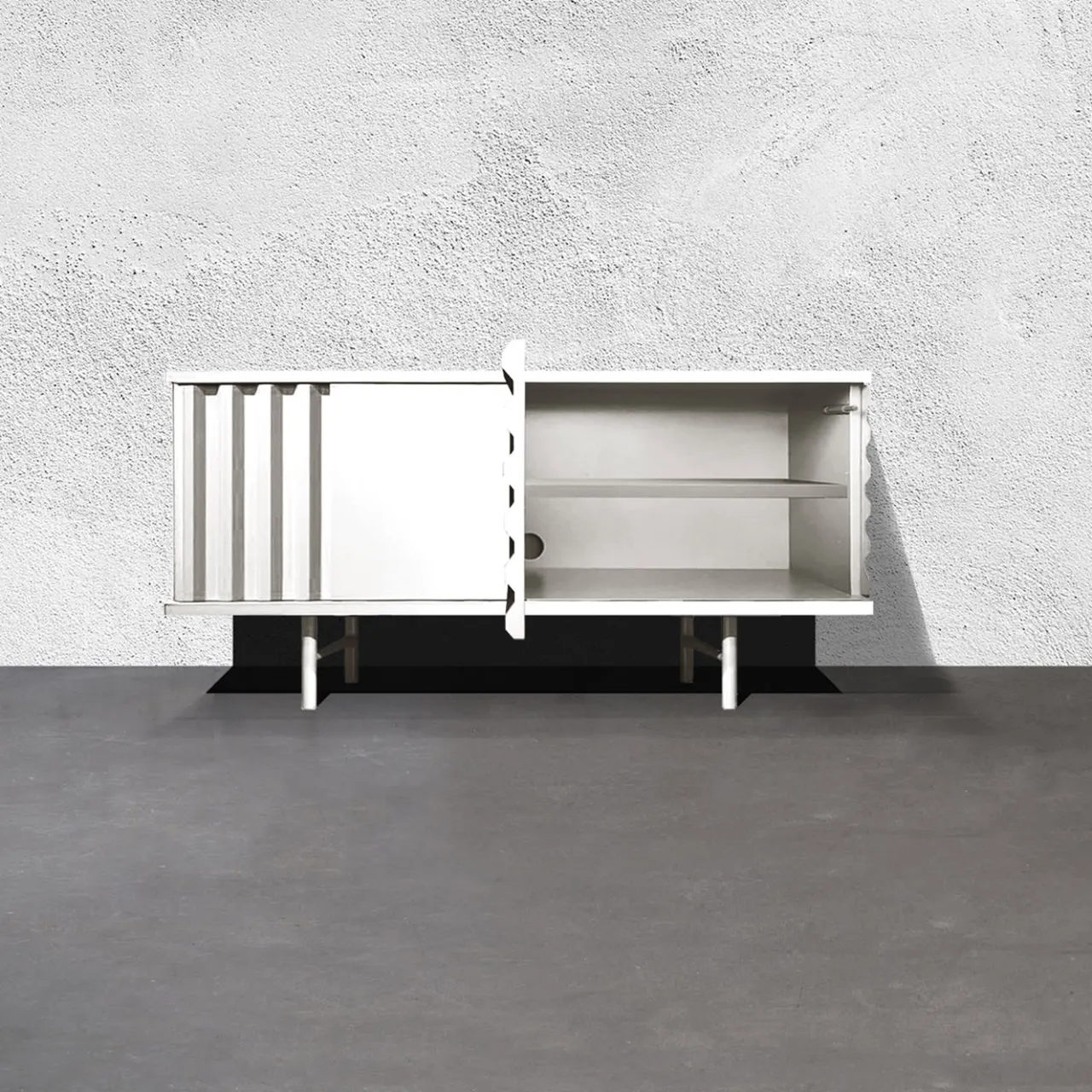 DLA Design Lab Sideboards Buffets<B-Side Pearl White 2-Door MDF Sideboard