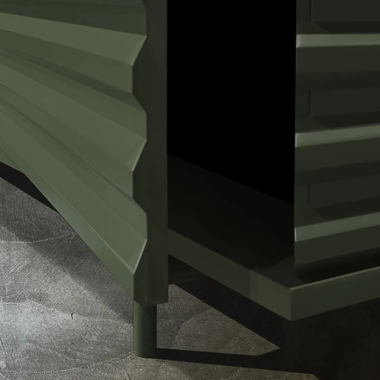 DLA Design Lab Sideboards Buffets<B-Side Rosemary Green 3-Door MDF Sideboard