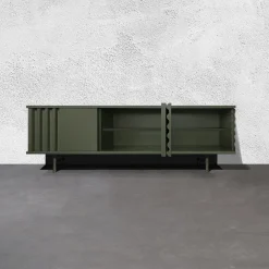 DLA Design Lab Sideboards Buffets<B-Side Rosemary Green 3-Door MDF Sideboard