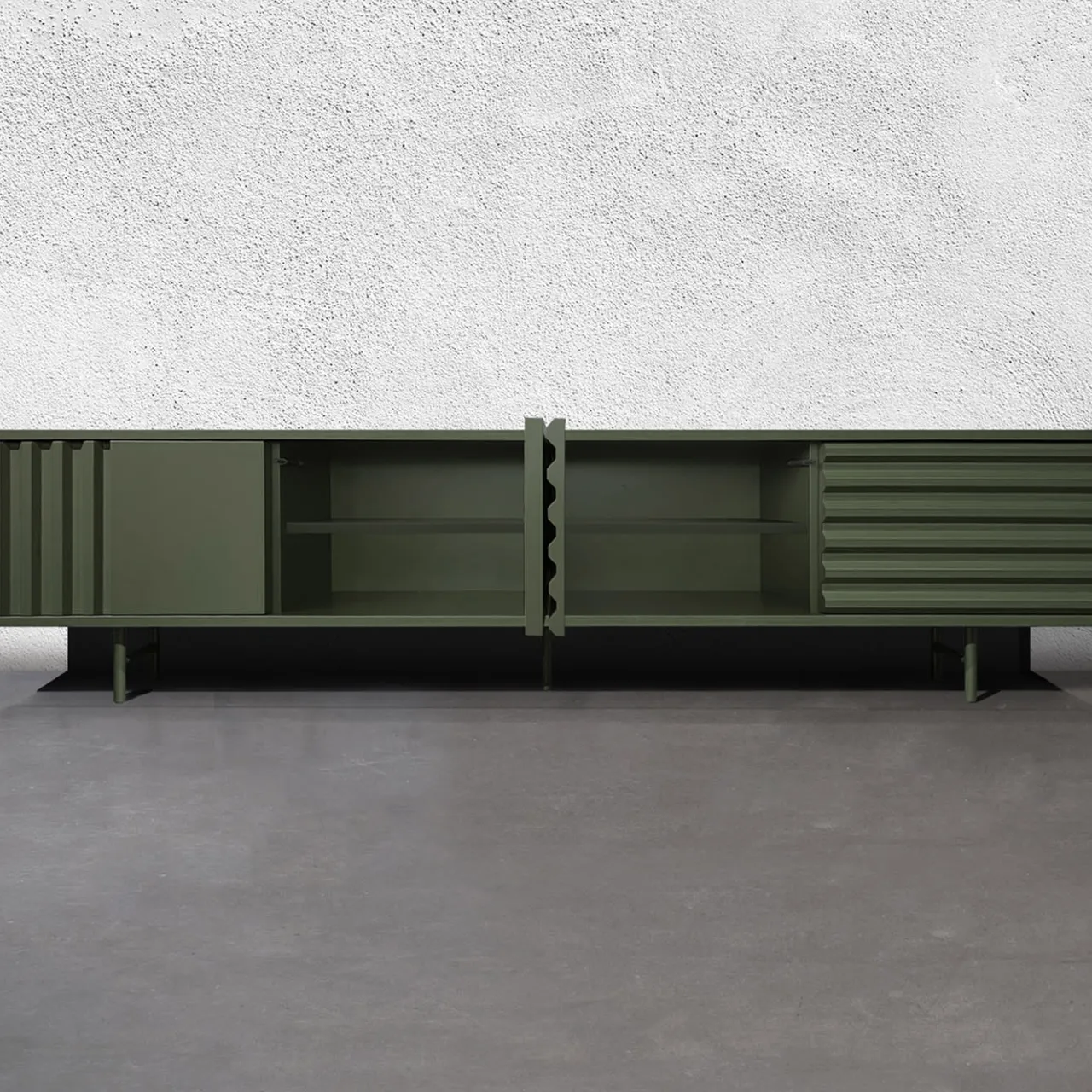 DLA Design Lab Sideboards Buffets<B-SIDE Rosemary Green 4-Door MDF Sideboard