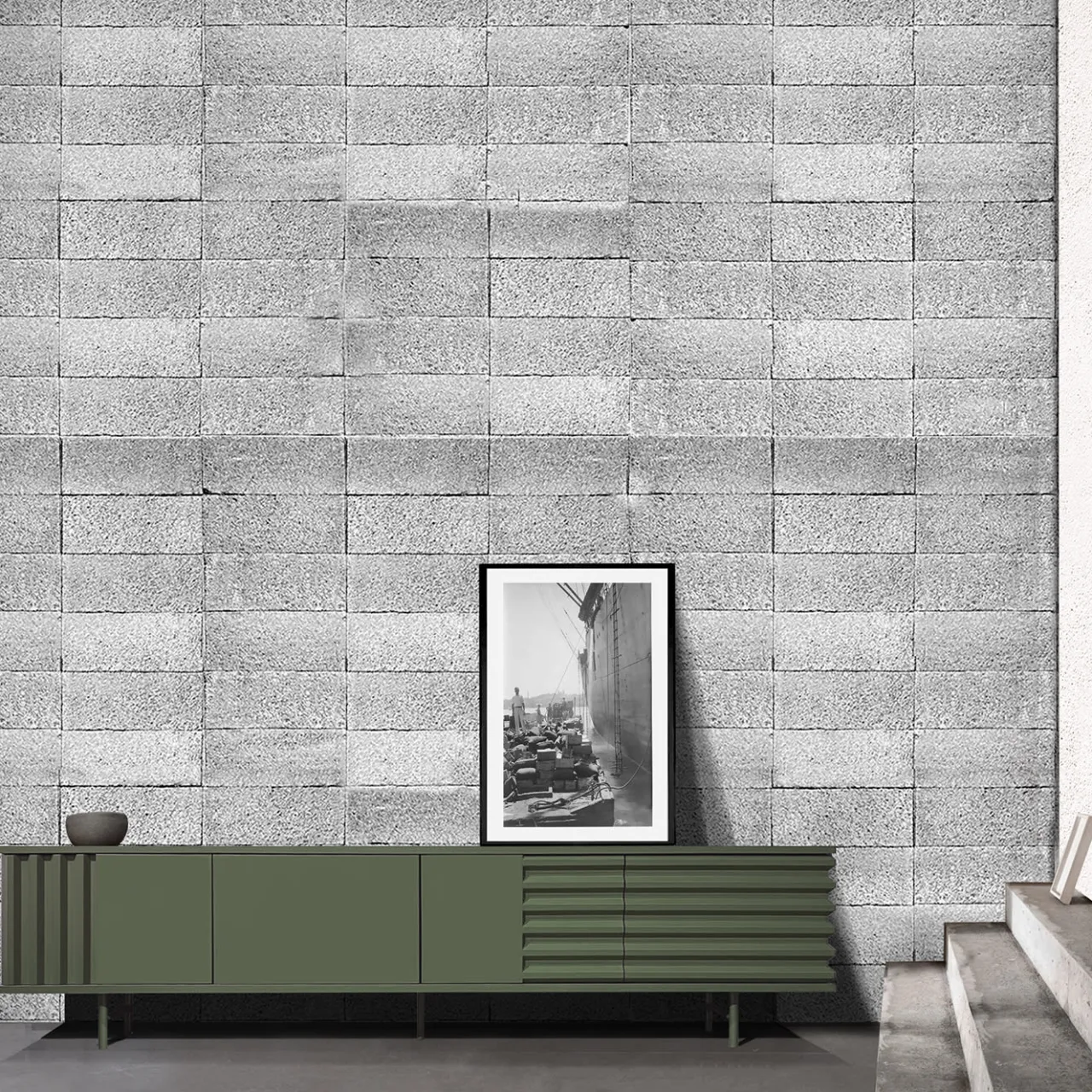 DLA Design Lab Sideboards Buffets<B-SIDE Rosemary Green 4-Door MDF Sideboard