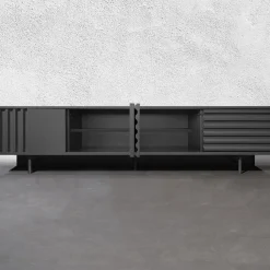 DLA Design Lab Sideboards Buffets<B-SIDE Slate Gray 4-Door Sideboard
