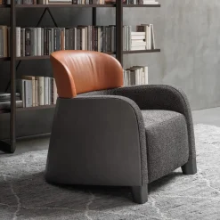 Ghidini 1961 Armchairs<Bucket Brown/Gray Armchair with Low Headrest