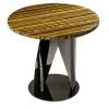 Obsydian Stone Side Tables<Buonanotte Round Tiger-eye & Gun-Metal Gray Side Table