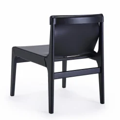 Livoni 1895 Lounge Chairs<Burano Black Leather Lounge Chair by Balutto Associati