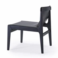 Livoni 1895 Lounge Chairs<Burano Black Leather Lounge Chair by Balutto Associati