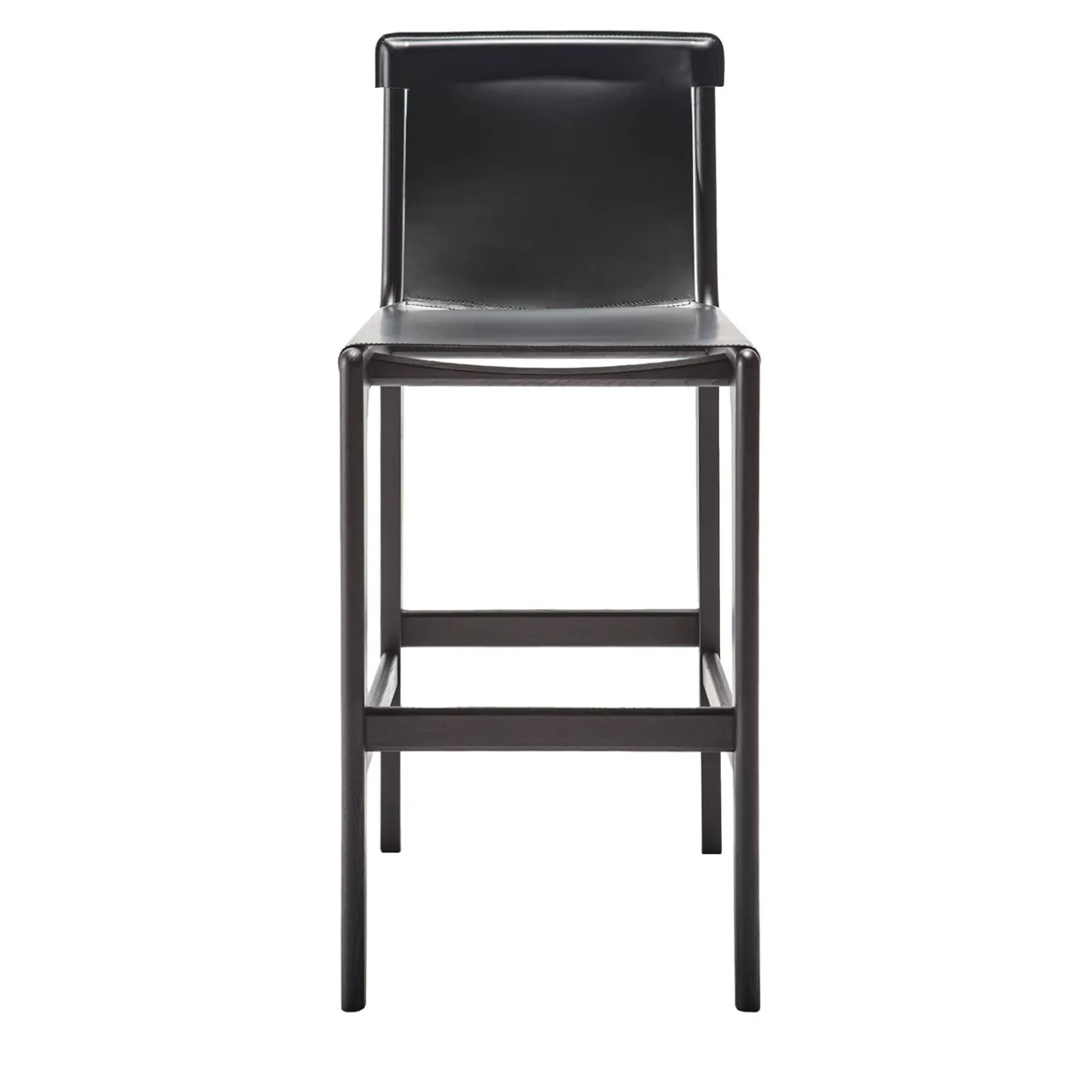 Livoni 1895 Bar Stools<Burano/sg 30 Black Leather Bar Stool by Balutto Associati