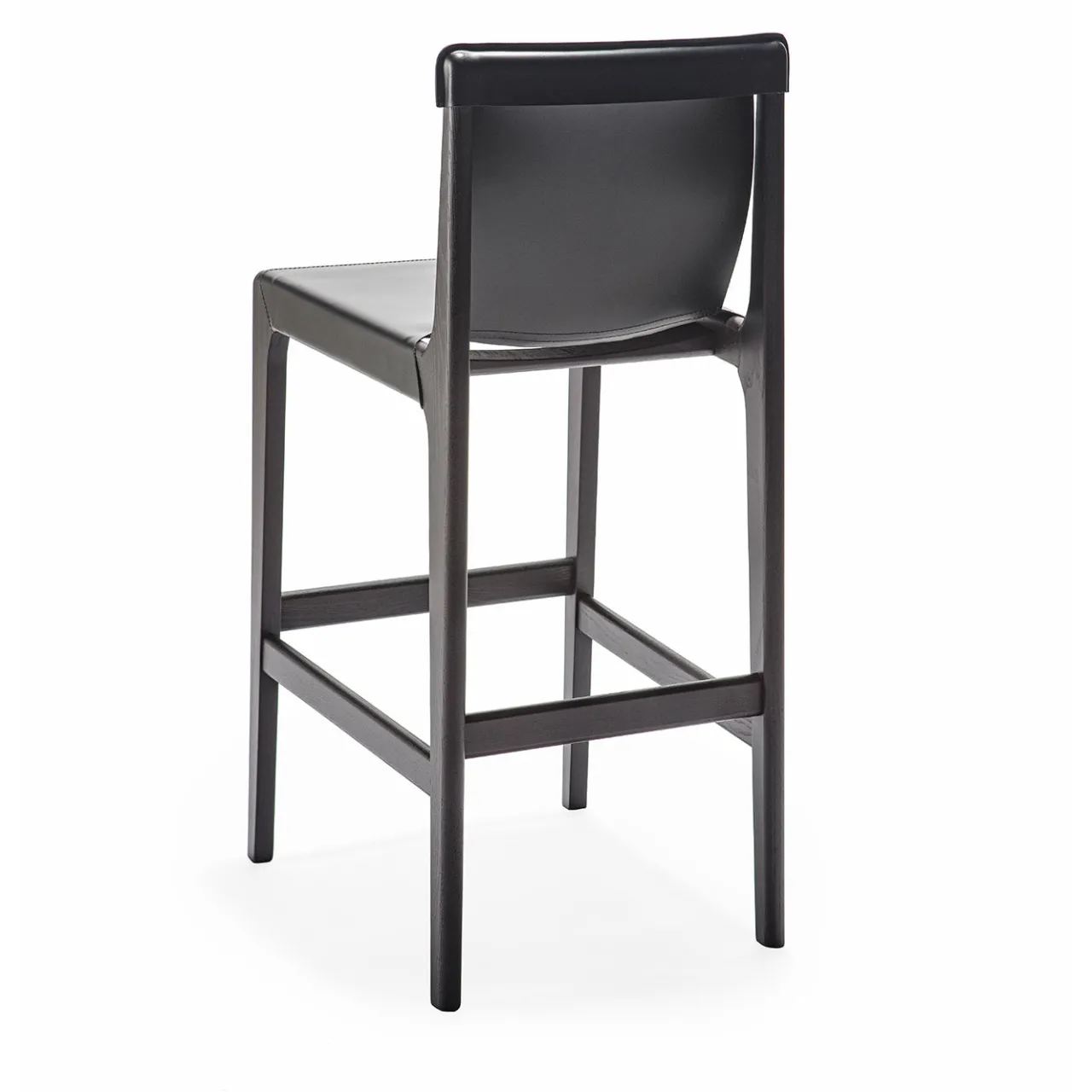 Livoni 1895 Bar Stools<Burano/sg 30 Black Leather Bar Stool by Balutto Associati