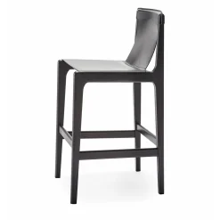 Livoni 1895 Bar Stools<Burano/sg 30 Black Leather Bar Stool by Balutto Associati