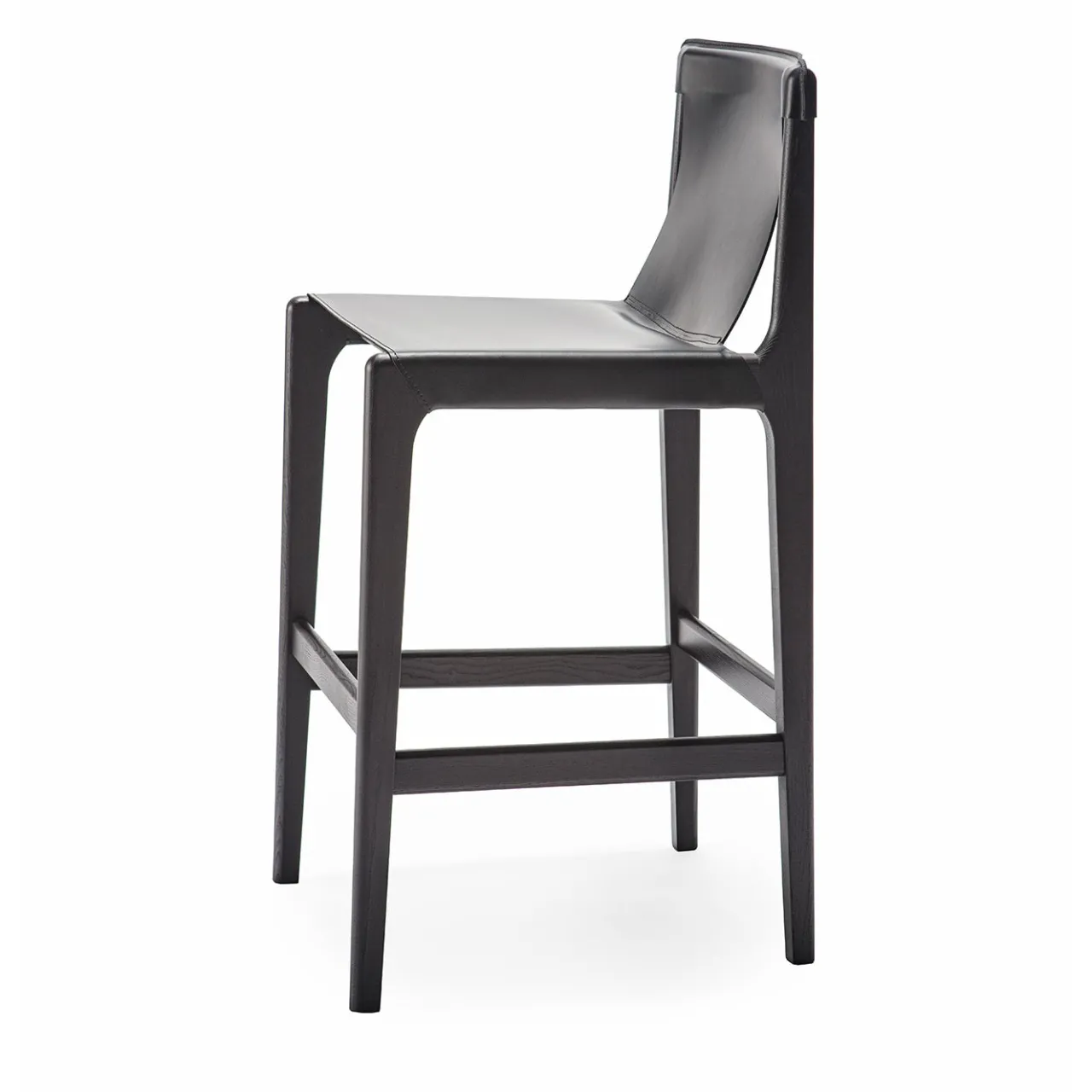 Livoni 1895 Bar Stools<Burano/sg 30 Black Leather Bar Stool by Balutto Associati